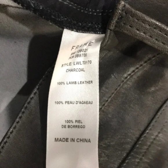 FRAME Le High Skinny Slit Leather Pants - Picture 6 of 6